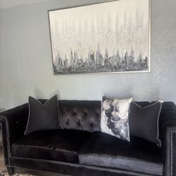 Black Velvet Sofa (2)