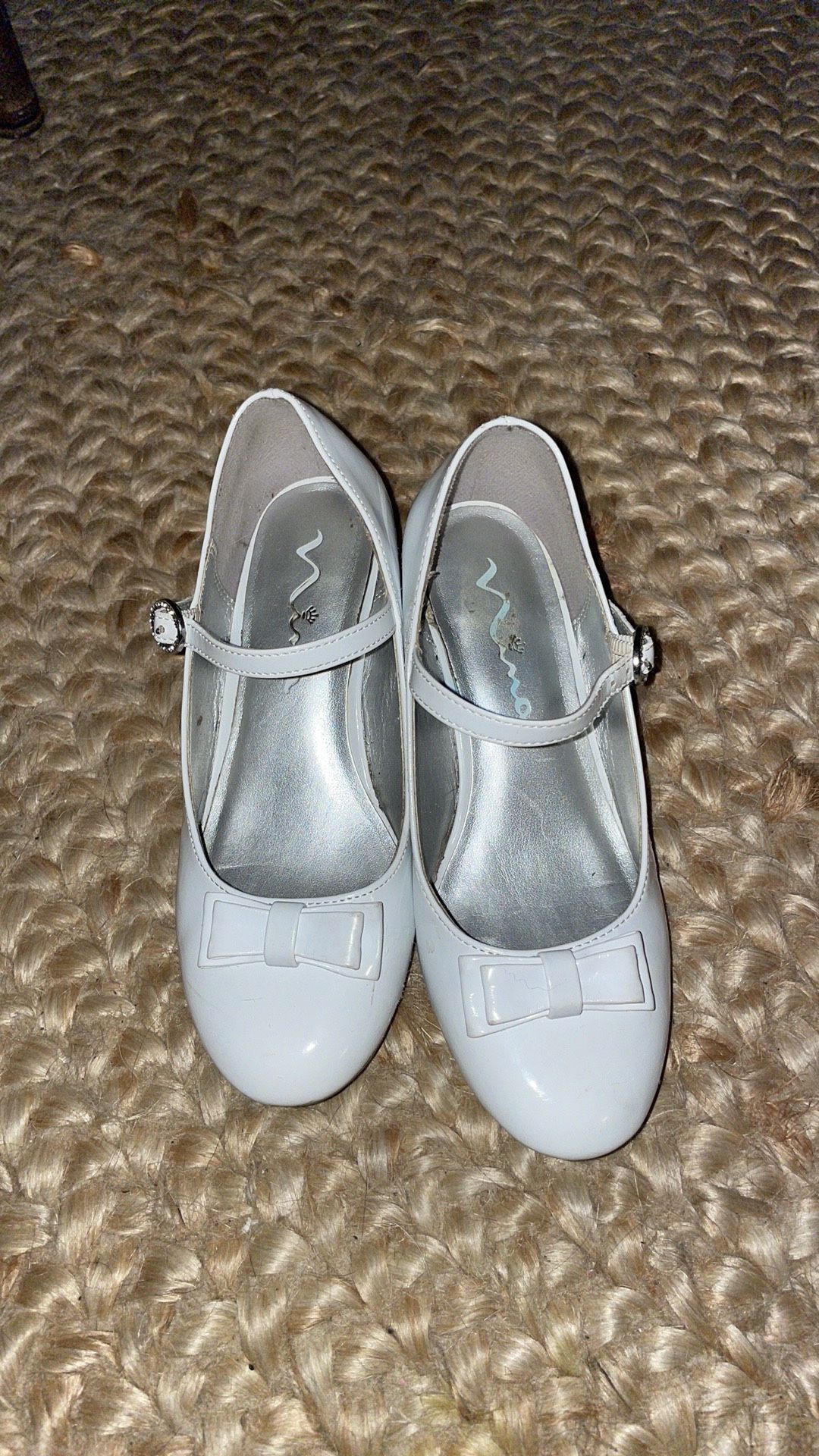 Nina white diamond girls & Zara Red Patent Leather Flat dress church heeled heels shoes size 2
