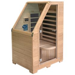 1-Person Carbon Infrared Sauna - Canadian Hemlock Wooden Sauna - 760 Watts, Warranty NEW