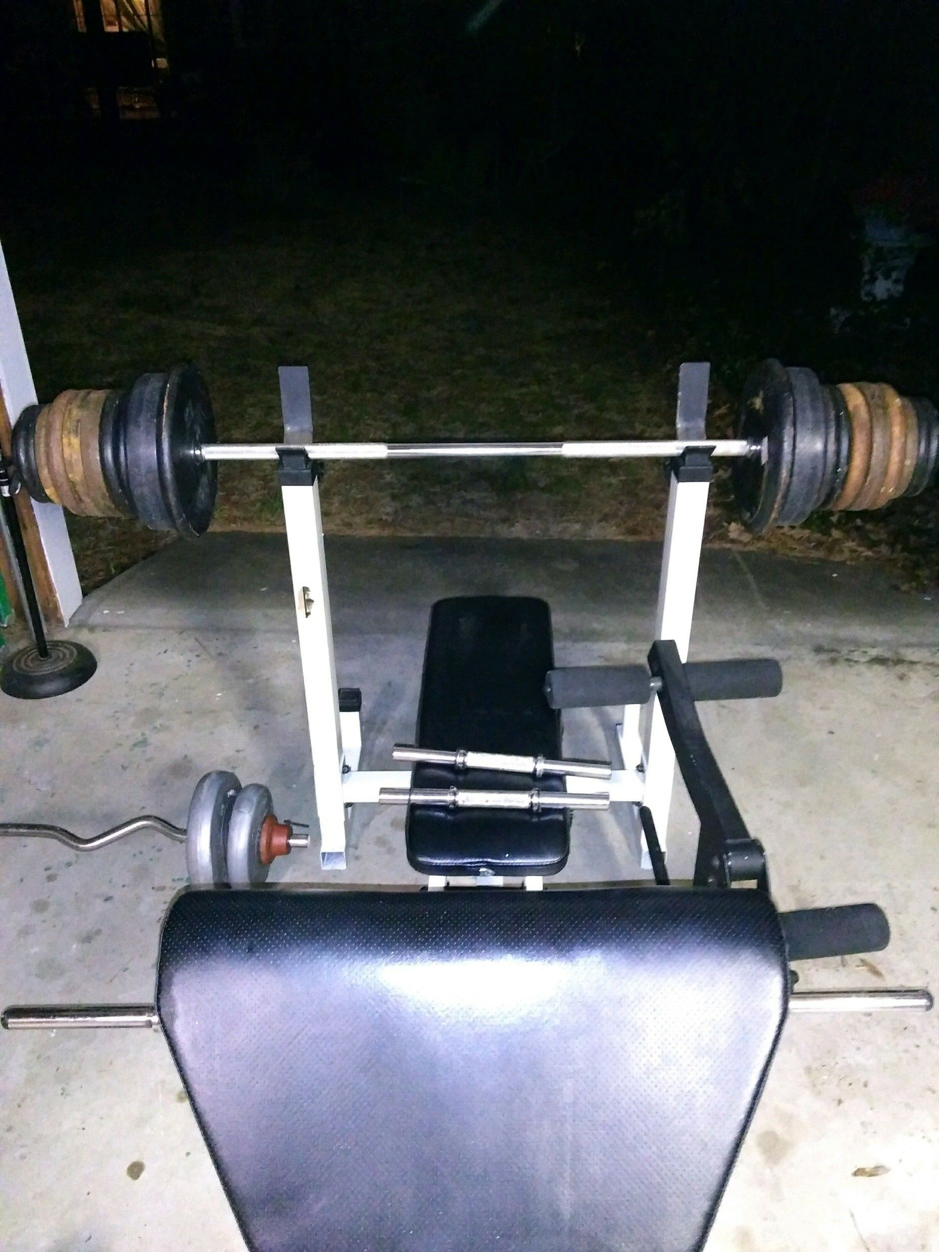 Bench press/Incline press & Leg/Curl press w weights