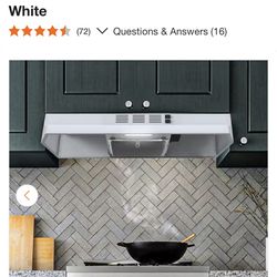 36-in Under Cabinet Range Hood with Charcoal Filter in White