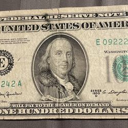 1950 $100 Bill Note Money Cash