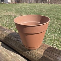 Small Terra Cotta Resin planter With Saucer 
