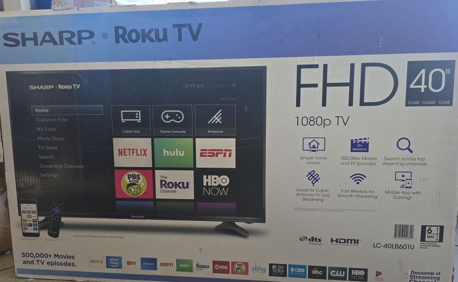 Sharp 40'' Roku TV FHD 1080p LC-40LB601U