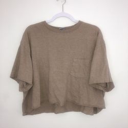 Cropped Tan T-Shirt