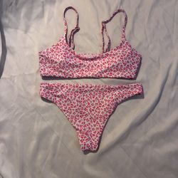Leopard Print Two Piece Bikini Swimsuit
