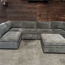 Tisdale 6 piece modular grey L Shape Sectional