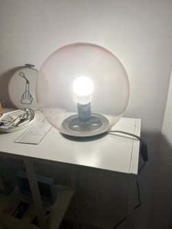 Ikea light pink clear round lamp