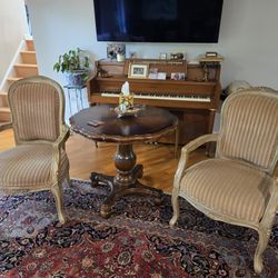 2  Solid Wood Accent Chairs