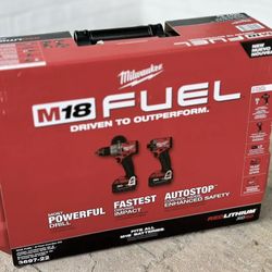 Milwaukee M18 FUEL Hammer Drill And M18 FUEL Impact Driver Combo Kit With Batteries And Charger.  Brand NEW.