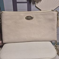 Coach Creme Leather Crossbody  Pre-owned