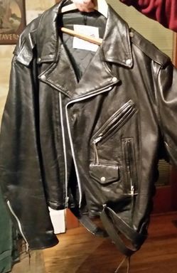 Leather motorcycle jacket