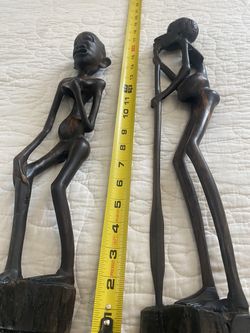 African Art - African Ebony Wood 2 sculptures
