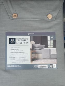 6 pc. 100% cotton sheets Queen Grey, or White