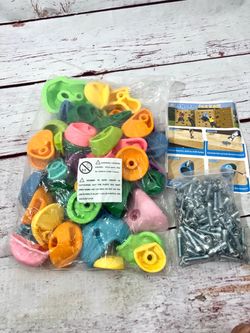 50 PCS Rock Climbing wall Holds for Kids Rock Grips Climbing playground toy new