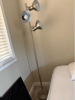 3-light silver floor lamp