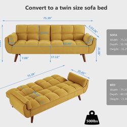 Yellow Futon Couch 