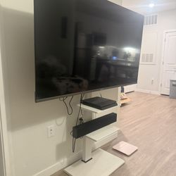 TV floating pole stand (white)