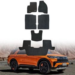 Cloth Car Floor Mats Carpet Full Set Fit for Ford Explorer, 2015-2019