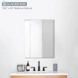 Glacier Bay 19-5/8 in. x 26 in. Beveled Frameless Medicine Cabinet with Mirror