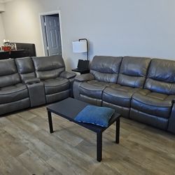 Leather Recliner Rocker Sofas 2pc