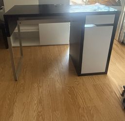 Black And White IKEA Desk 