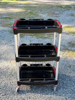 3-Tier Rolling Tool Cart with Organizer Trays