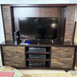 Solid Wood Entertainment Center For Up To 55” TV