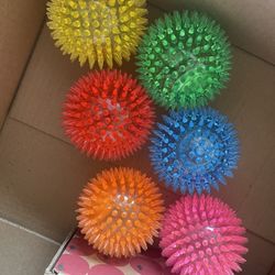 Jalousie Dog Squeaky Toys Value Set Non-Toxic Squeaky Balls Toss Fetch TPR Rubber Puppy Toys Spikey Dog Chew Toy for Small Medium Breed Pet Toys for P