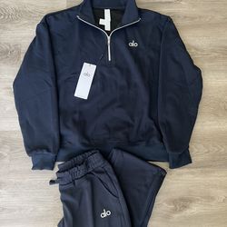 Alo navy quarter zip set