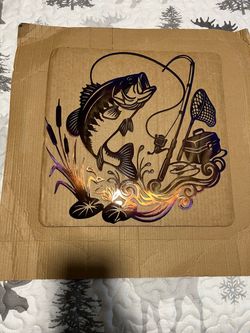 Bass & fisherman wall decor