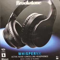 Brookstone WhisperNX Black Wireless Headphones
