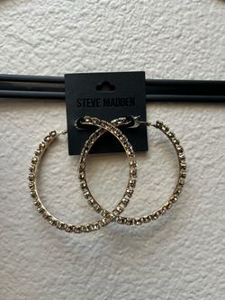 New Steve Madden large bling hoop earrings
