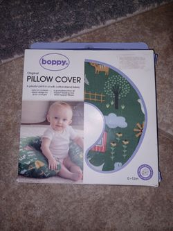New Boppy Original Pillow Cover in a green farm print