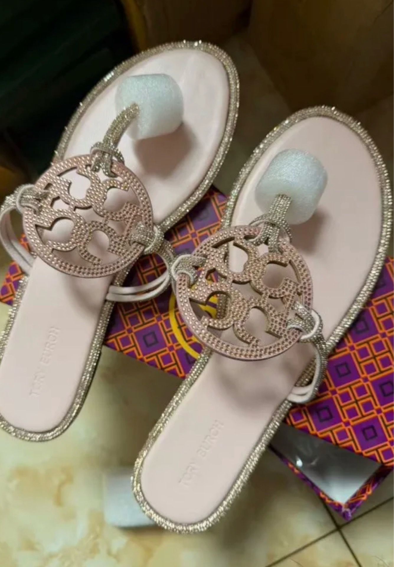 Glittery Tory Burch sandals