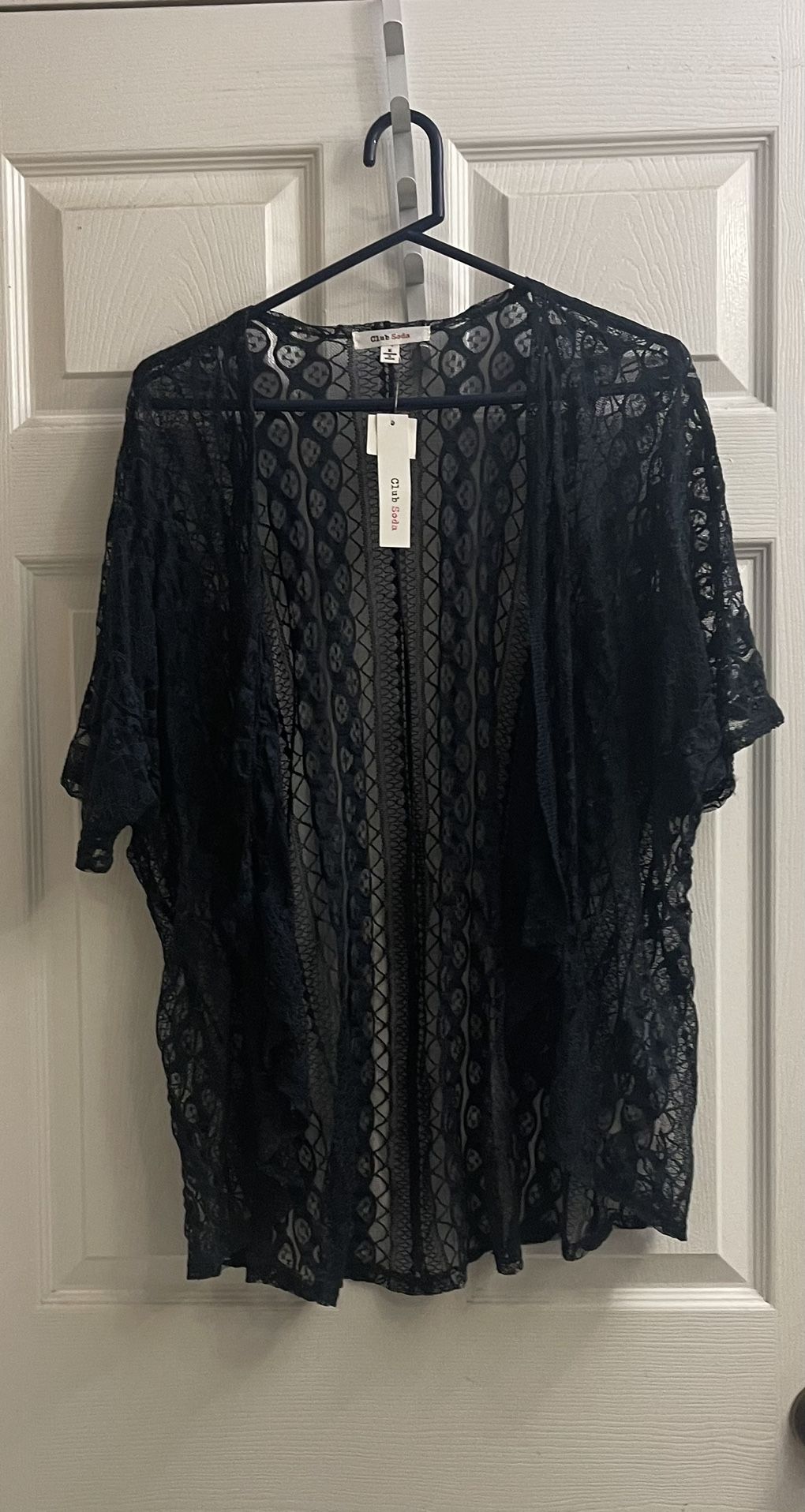 Brand New Navy Blue Lace Kimono Size Medium Juniors