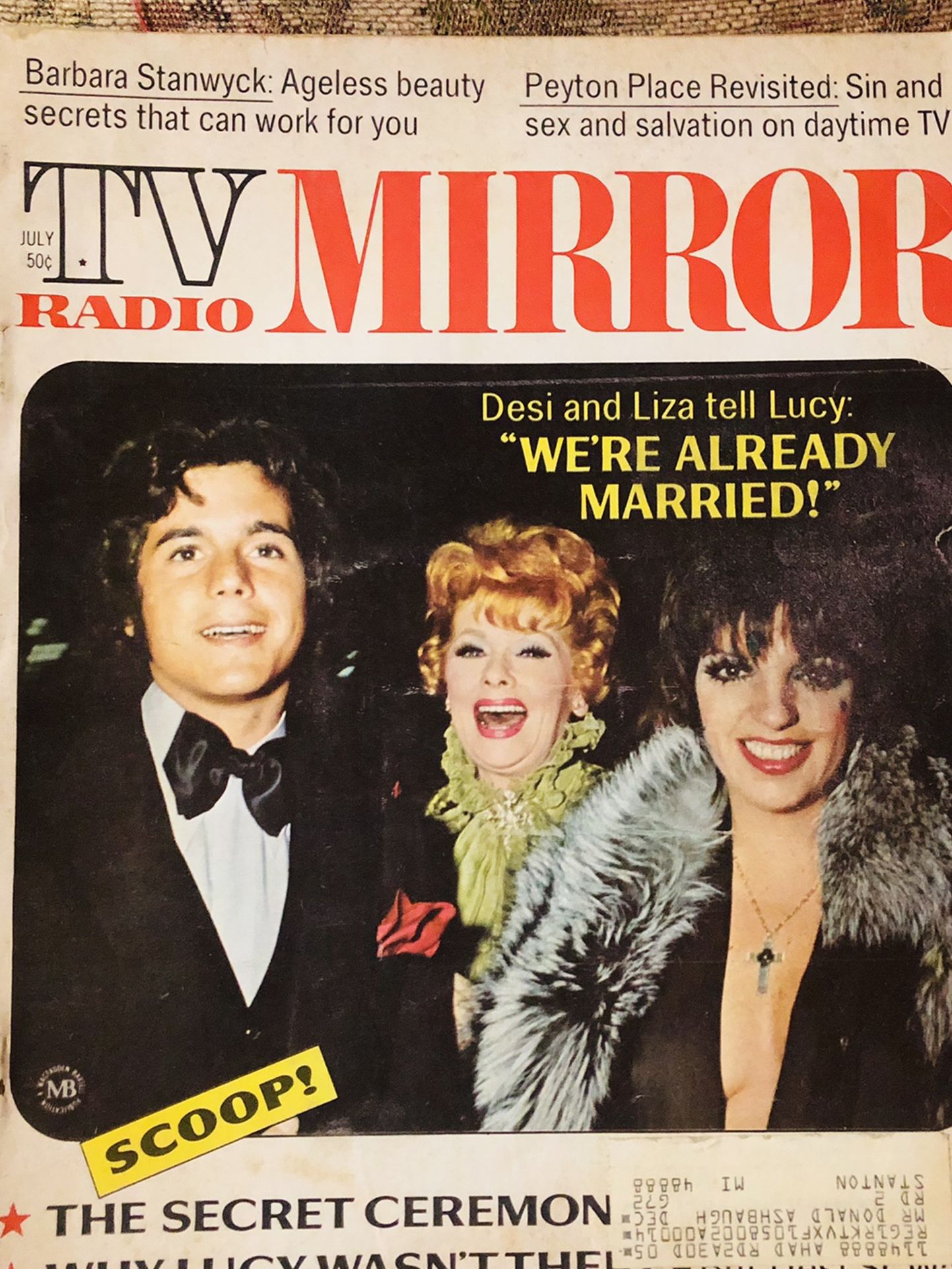 Lucille ball-TV Radio Mirror, July 1972 Lucy, Desi Jr, and Liza on the cover Great Condition