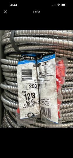 12/3 MC Armorlite Metal Clad Cable 250FT – Solid Copper