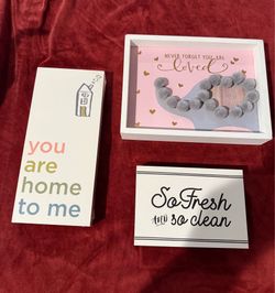 Bathroom/Home Wall Décor Set – 3 Pieces
