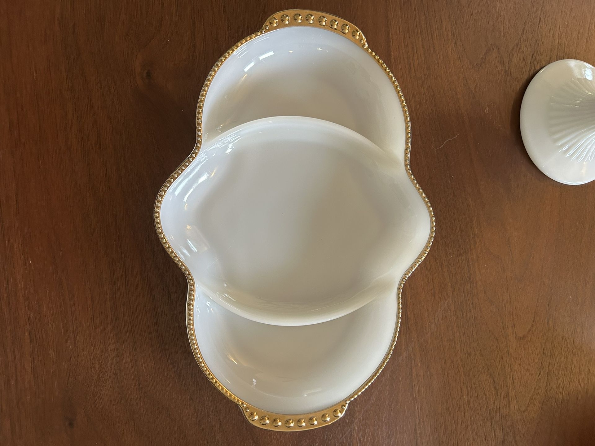 Vintage Anchor Hocking Fire-Milk Glass Relish Tray