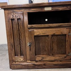 Solid oak TV/Media Cabinet w/storage