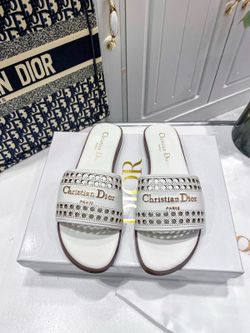 Christian Dior Paris White Slide Sandals size 39