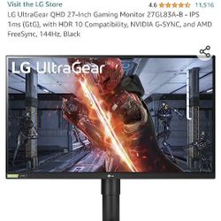 *BRAND NEW* LG Ultra gear QHD 27-Inch Gaming Monitor 27GL83A-B - IPS 1ms 