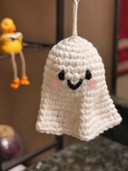 Brand New Crocheted  Glow-in-the-dark Ghosts