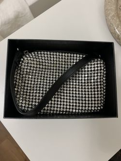 Silver Pouch Top Handle Handbag 