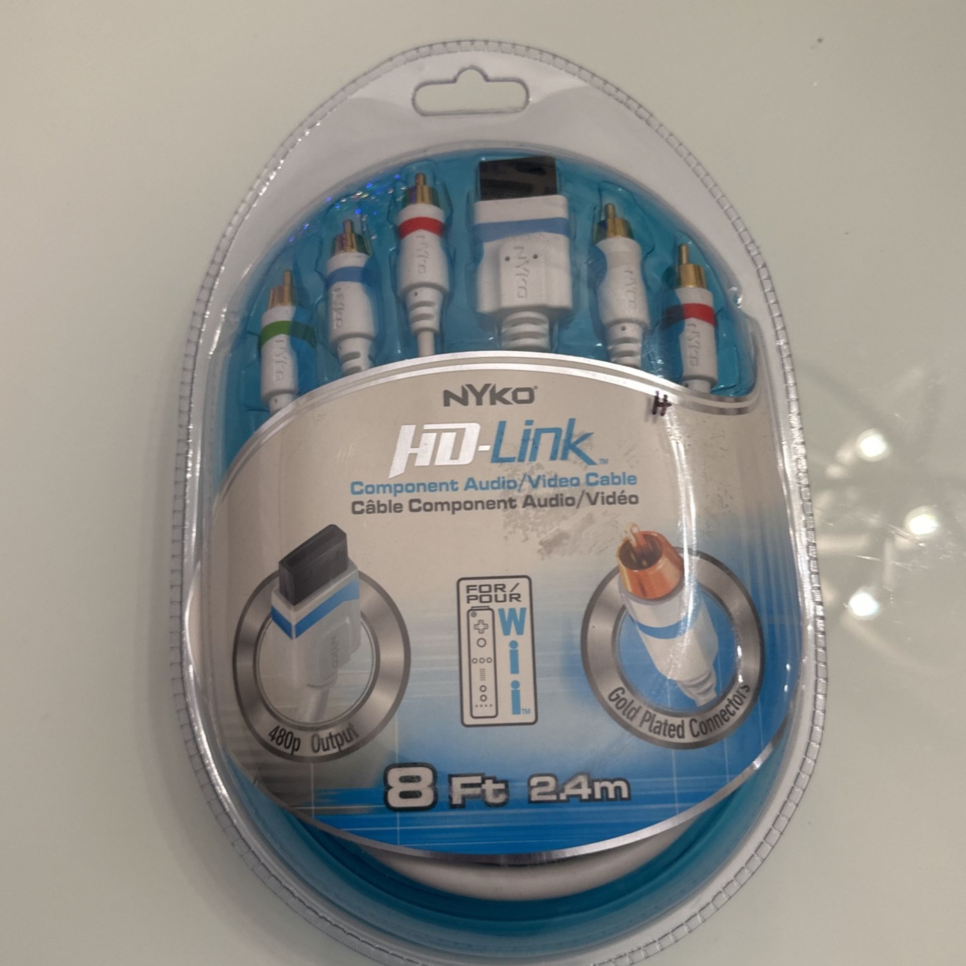 NYKO HD-Link Nintendo Wii A/V 5 Prong Cable 8' New in Package