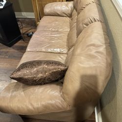 LeatherTan Couch Seats 3
