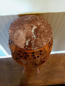 Avery Nice Plant Stan Or A Table  For A Lamp  With Marbel  Top11 1/2 Wide  36 Inch Tall