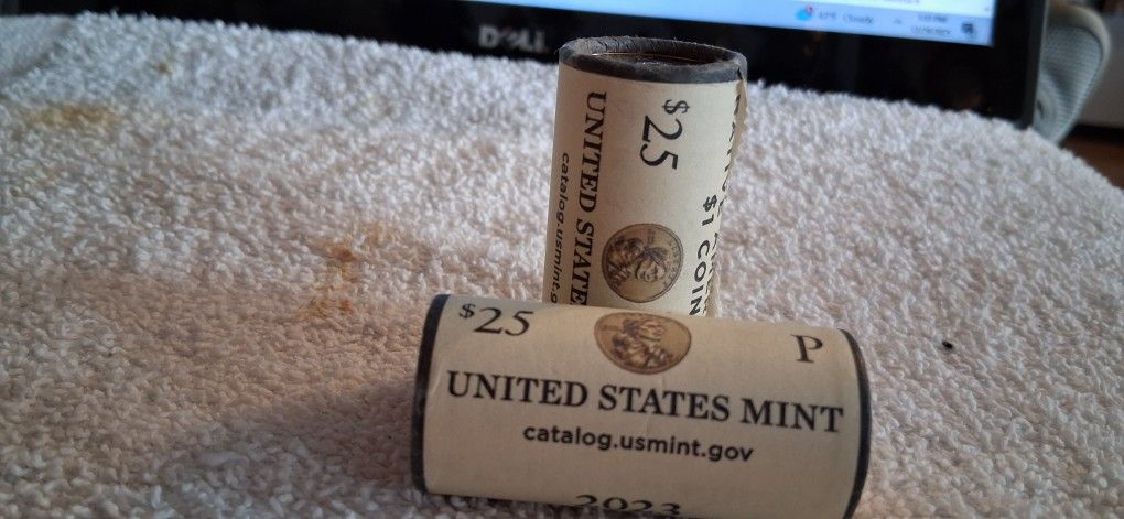 2 Rolls 2023 $1. NATIVE Golden Coins