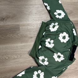 Green Floral Crock Top For Ladies